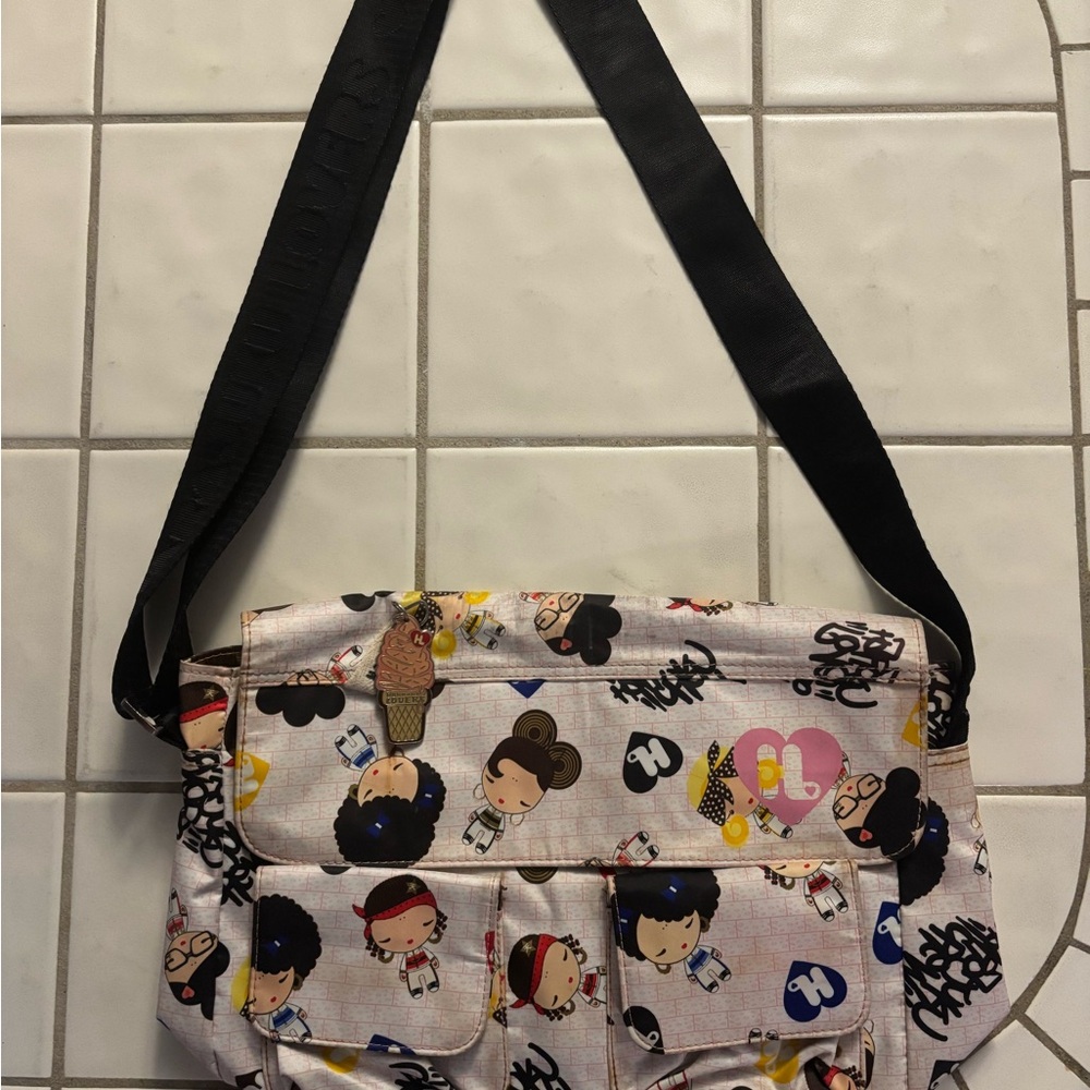 Harajuku Lovers Crossbody Bag - Messenger Bag with Asian Girl Cartoon Print